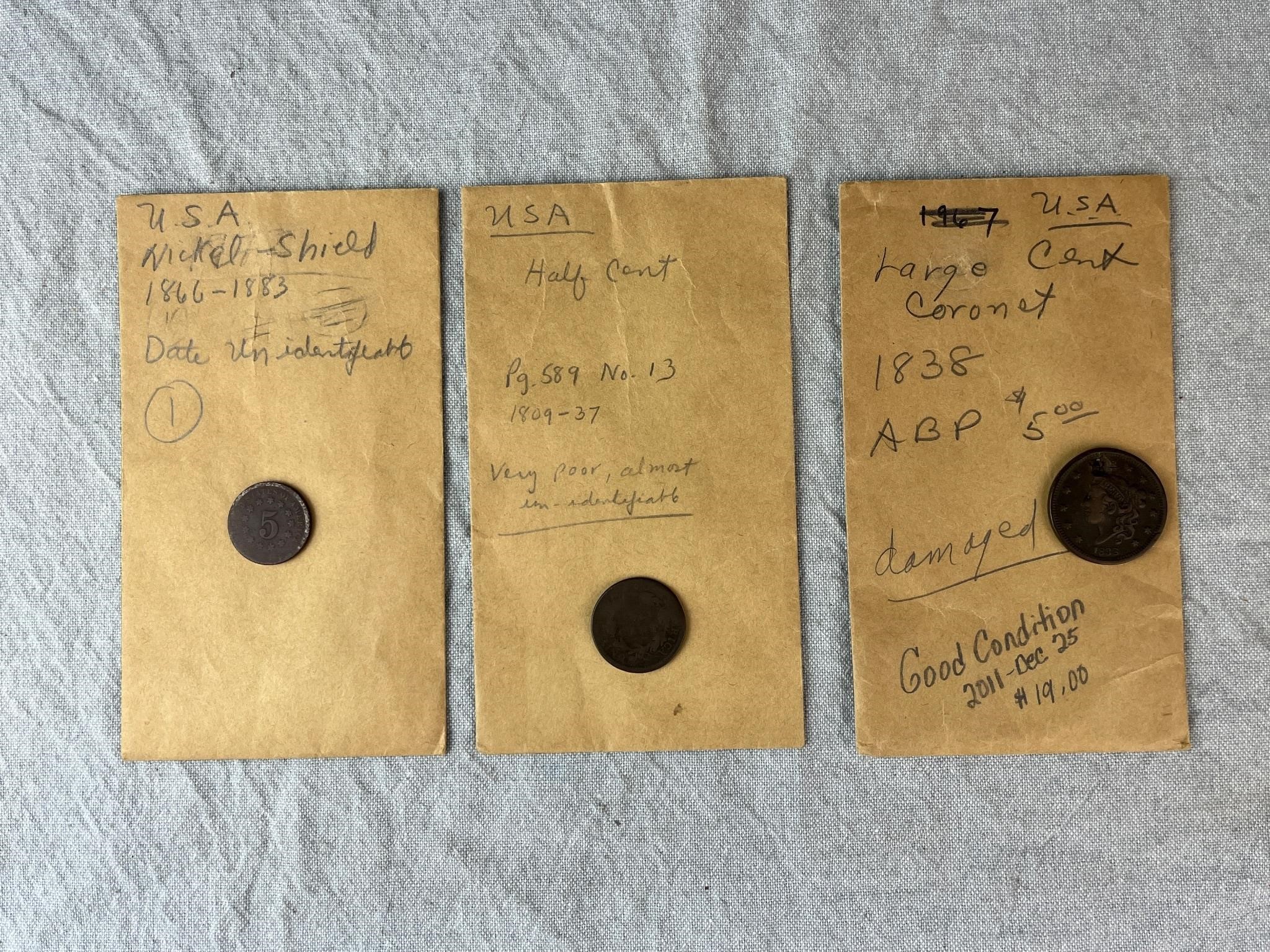 Vintage 1800’s United States Coins