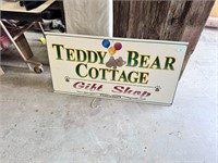 Large Teddy Bear Cottage Gift Shop Sign