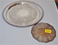Silver-plated Serving Tray and Trivet
