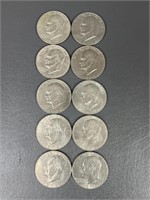 Ten 1978 Eisenhower Dollar Coins