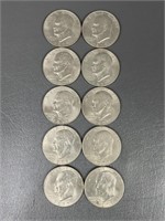 Ten 1977 Eisenhower Dollar Coins