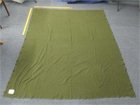 80" x 66" wool army green blanket