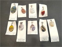 Nine stone and sterling silver jewelry pendants