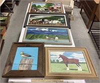 5 framed paintings-Local Artist Dean Haddock