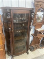 CURVED CHINA CABINET W GRIFFON HEADS