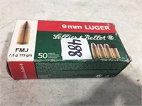 50 Rounds 9mm Luger Ammo