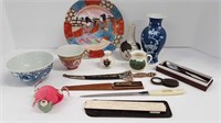 ASSORTED ASIAN PIECES + LETTER OPENERS + ETC