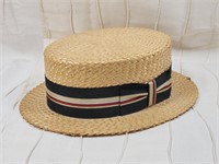 DOBBS FIFTH AVENUE NEW YORK BOATER HAT SIZE 7 3/8