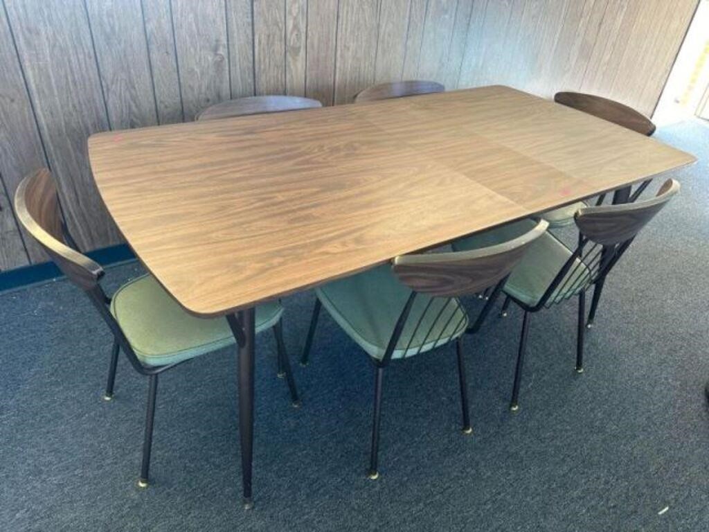 15 Mid Century Modern Table 45x35 1/2 x 30 with 6