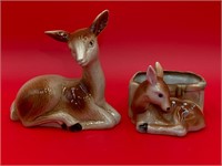 Brazilian & Japanese Ceramic Deer Figure & Planter