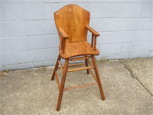 Wooden Child's High Chair