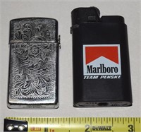 Vtg Zippo FVI Chrome Chaised Lighter + Team Penske