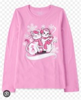 Sz L 10/12 Girls Cats Graphic Tee -
