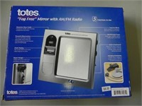 Totes Fog Free Mirror with AM/FM Radio - NIB