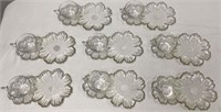 Colony Glass Flower Snack Plates and Cups
