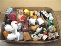 Box of mostly Mismatched Salt & Pepper Shakers