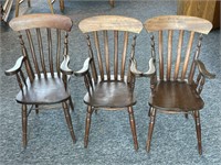 (3) Antique Wood Children’s Chairs