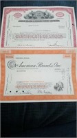 (2) Vintage Share Certificates- 1971 American