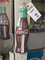 Coca-Cola die cut bottle thermometer 5wx16 1/2T