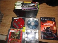 (6) XBOX GAMES & (4)DISCS & HALO BOOK