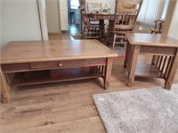 Coffee Table with contents and matching end table