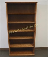 Oak Shelf Unit w/ 5 Adjustable Shelves