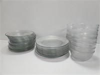 Glass Dinner Plates, Salad Plates and Bowls