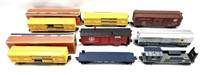 8 O-Gauge Train Cars (Lionel, MTH, K-Line).