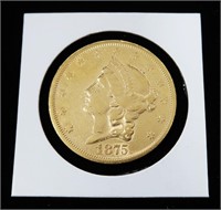 1875-S $20 Gold Liberty Double Eagle, MS