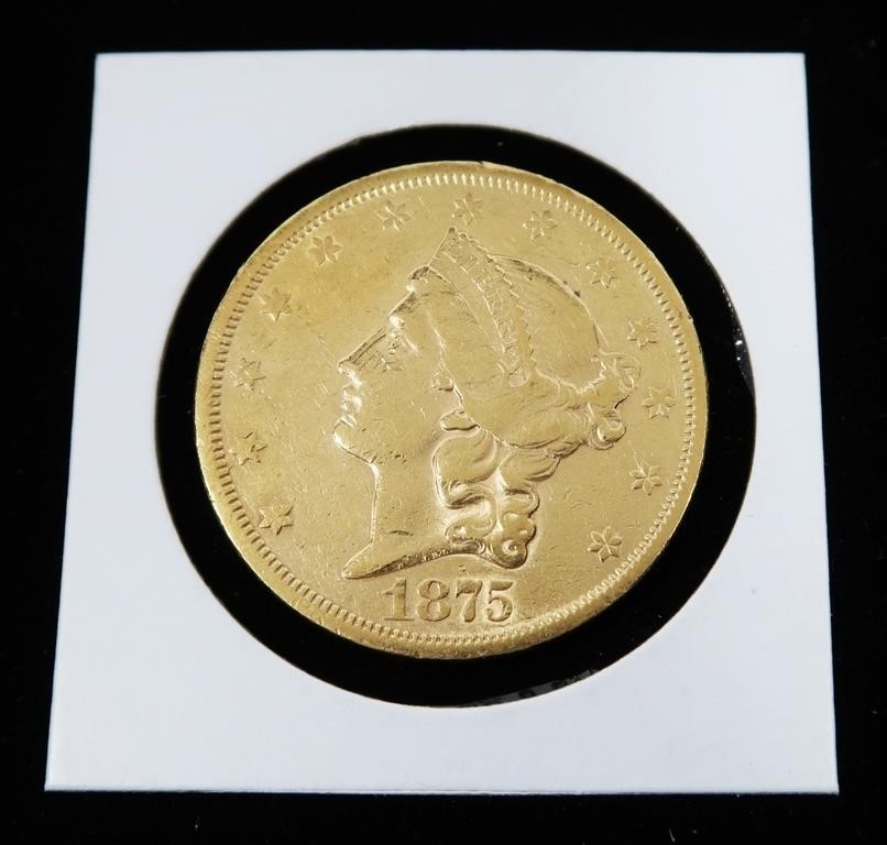 1875-S $20 Gold Liberty Double Eagle, MS