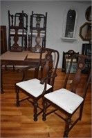 Walnut Depression Dining Room Table & 6 Chairs