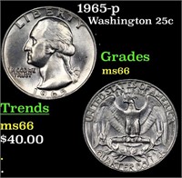 1965-p Washington Quarter 25c Grades GEM+ Unc