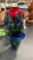 GROUP OF GLASS VASES