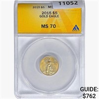 2015 $5 American Gold Eagle ANACS MS70