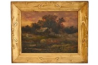 J.B. Sling (20th Century, USA) Oil, Country House