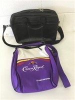 Leather Briefcase & Crown Royal Shoulder Bag