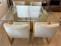 11 - GLASS TOP TABLE W/ 4 CHAIRS