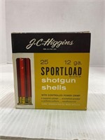 25 ROUNDS OF J.C. HIGGINS 12 GA. SPORTLOAD SHOTGUN