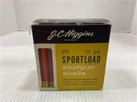 25 ROUNDS OF J.C. HIGGINS 12 GA. SPORTLOAD SHOTGUN