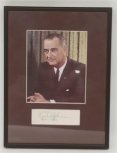 (J) Lyndon B. Johnson Signature ( Signed not