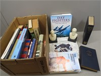 Box of military and sporting related books –