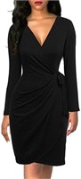 Women's Black Wrap Dress Size XL