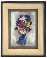 Peter Bruning Framed Floral Pastel on Paper