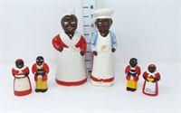 Black Americana Salt & Pepper Shakers