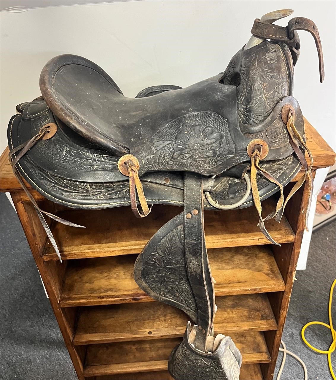 Vintage leather saddle