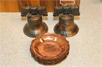 Vintage Metal Liberty Bells and Ashtrays