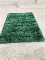 GREEN FUZZY RUG