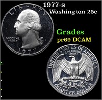 Proof 1977-s Washington Quarter 25c Grades GEM++ P