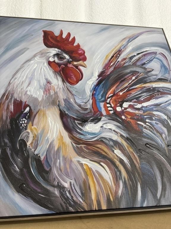 Large Canvas Painting of a Rooster