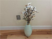 Tall Seafoam Vase and Arrangement